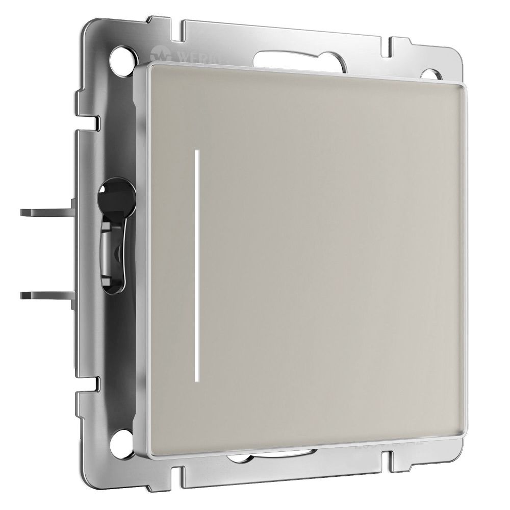 W4512014 Сенсорный выключатель одноклавишный с подсветкой, дымчатый Werkel, 4690389213854