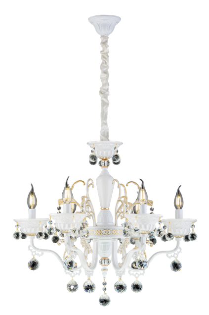 Люстра 650*560-1000, 6*E14, 40W NewRgy Premium 5117/6 WH+GD, WH+GD