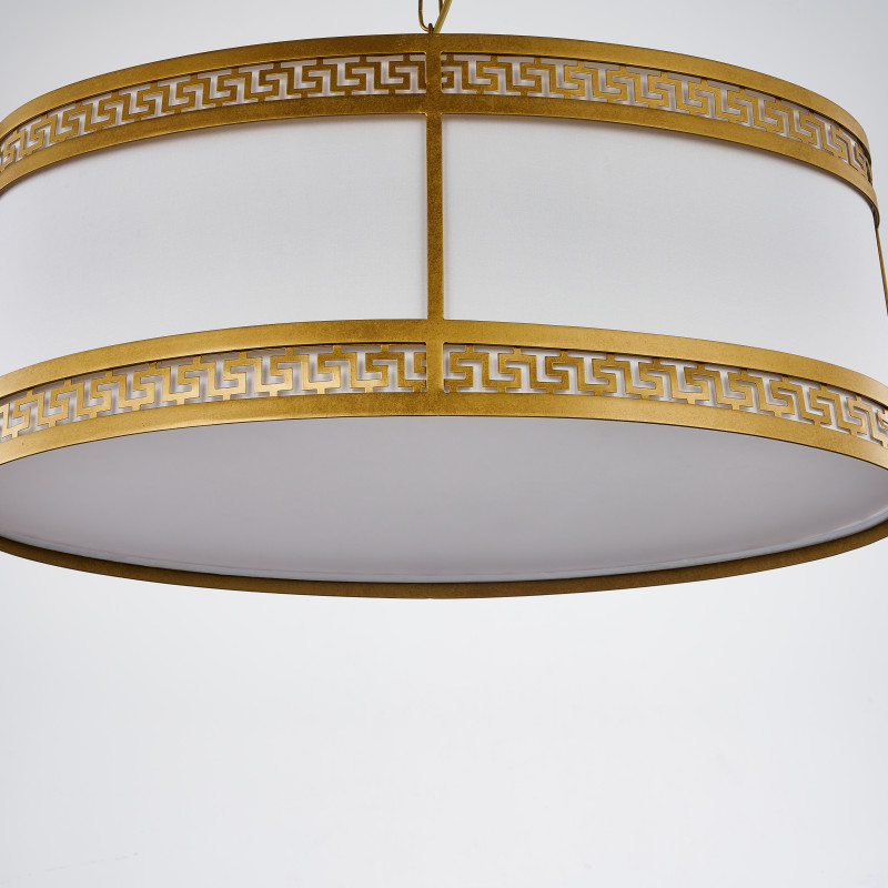 Подвесная люстра Favourite Exortivus 4011-3PC, L600*W250*H395/1395, античного золота, плафон из белой ткани