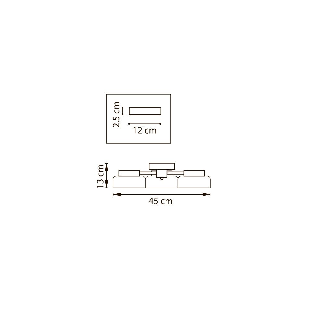 Люстра 44,8*40,6*13 см, 3*Gx53*12W, Lightstar Fico II 740137, Черный