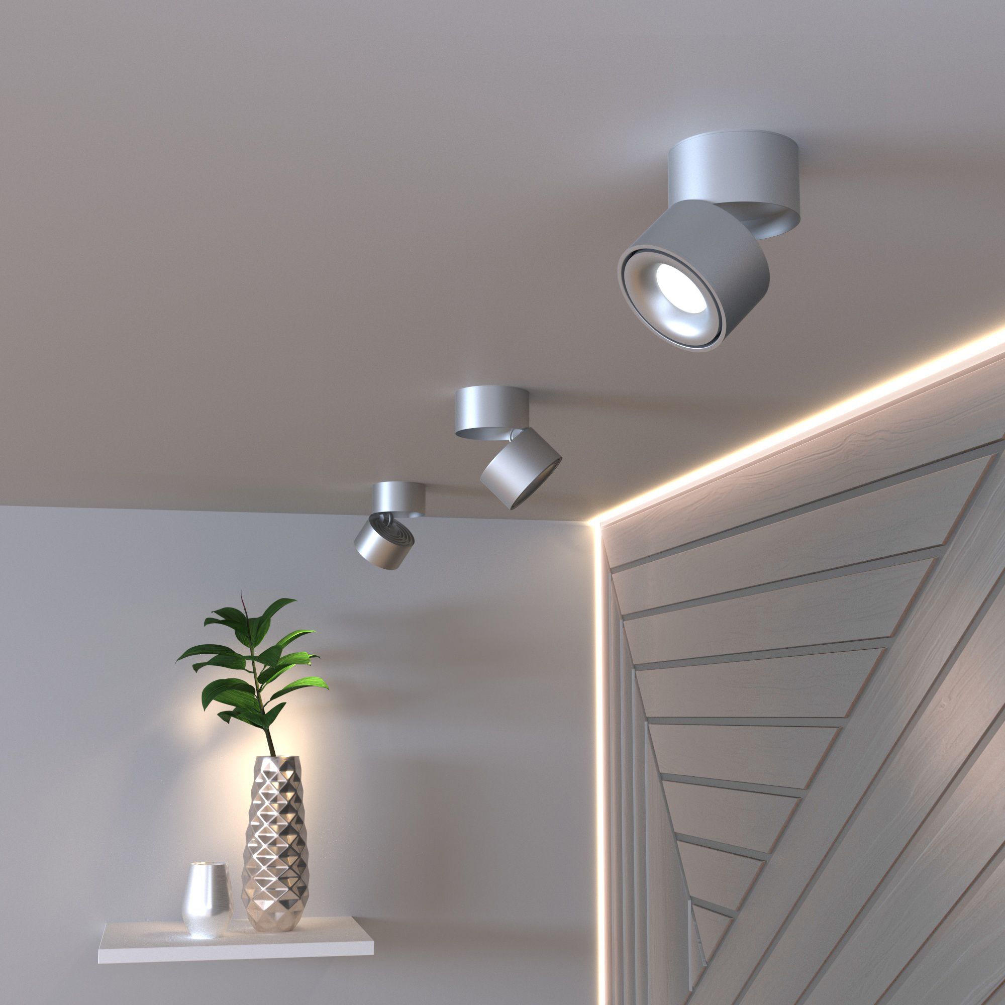 Накладной светодиодный светильник DLR031 15W 4200K 3100 серебро матовый Elektrostandard