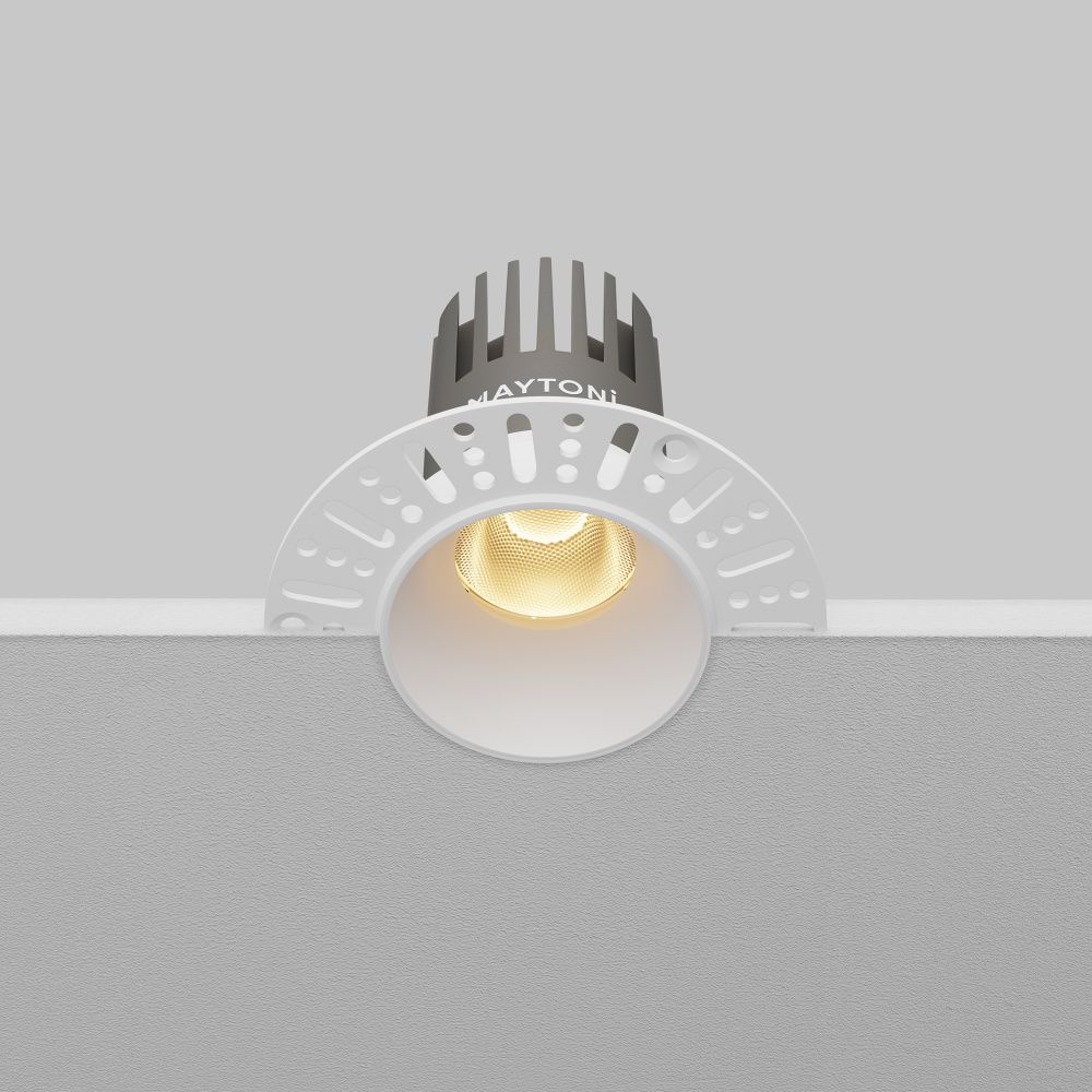 Встраиваемый светильник 9*8 см, вр 6 см, *LED*9W, 2700K, Maytoni Dip DL124-10W-2.7K-TRS-W, Белый