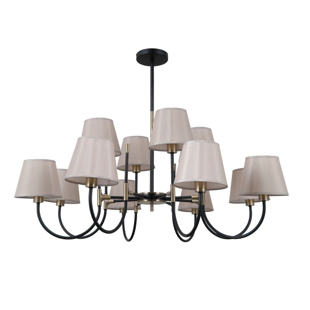 Люстра 91*91*67 см, 12*E14 Gerhort G11099/12MBK+AB GR, Черный матовый;Античная бронза