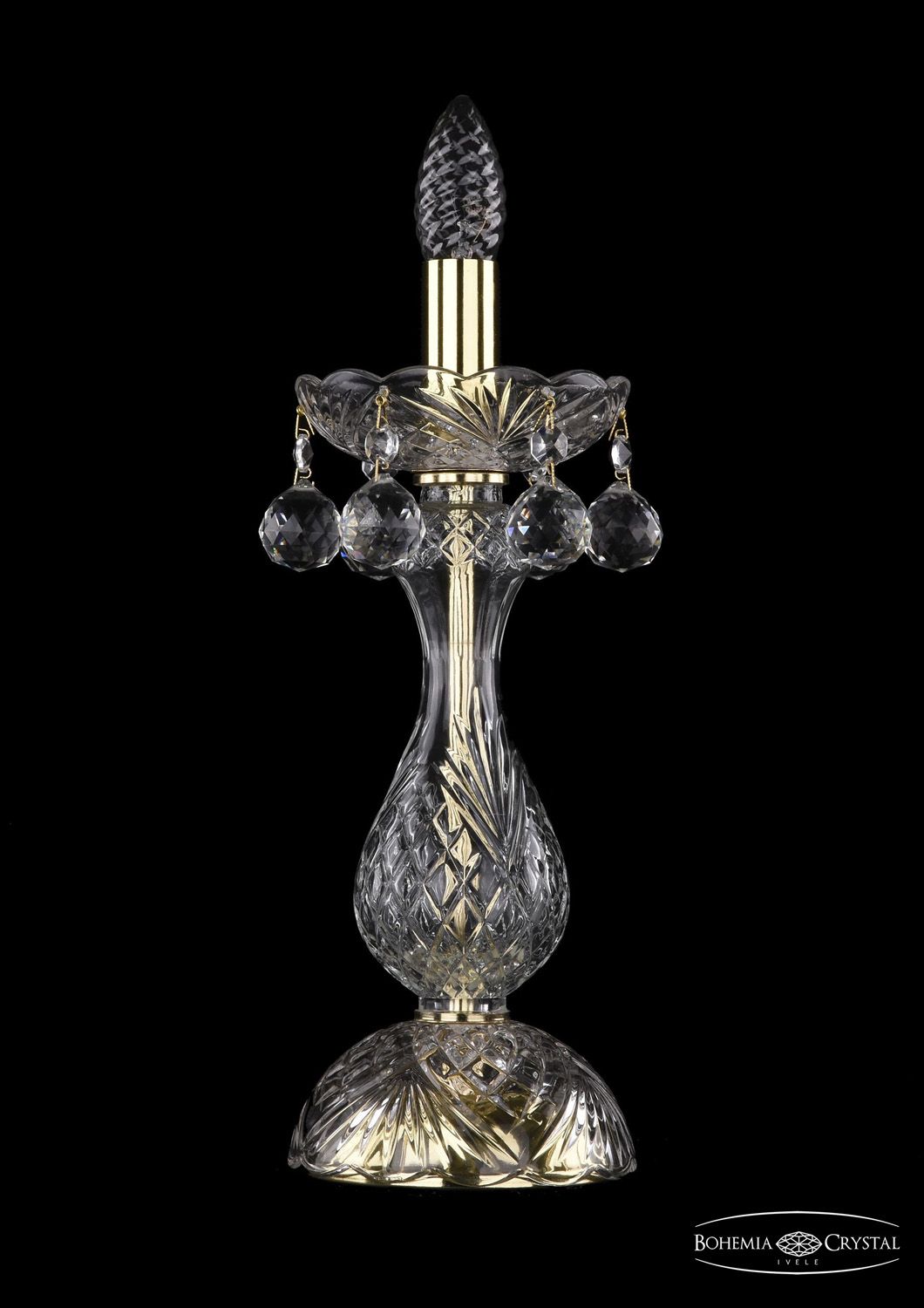 Настольная лампа Bohemia Ivele 1409L/1-35/G, диаметр 11 см, золото