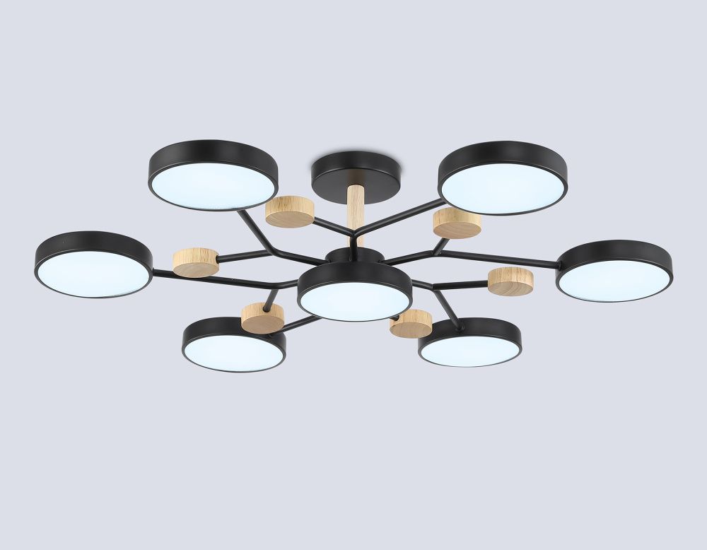 Люстра светодиодная на штанге **19- см, **W, 3000-6000K, Ambrella Light Comfort FL4866, черный, дерево