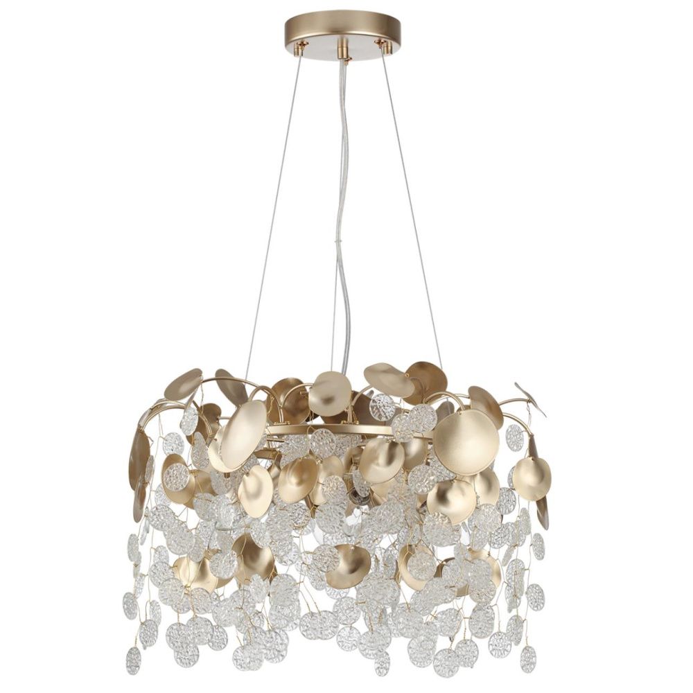 Люстра *46*63,5-133,5 см, 6*E14*40W, Odeon Light COINS 5104/6, золотистый/стекло