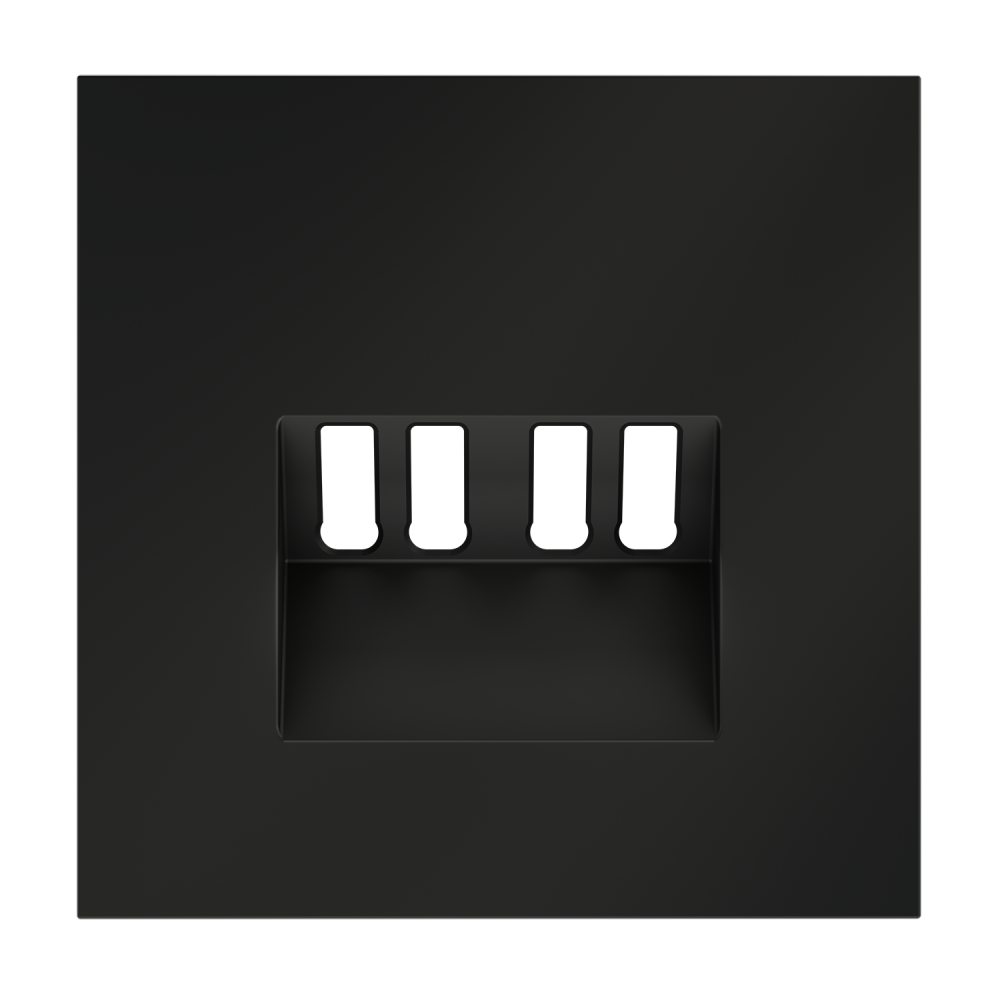 Накладка для розетки акустической 4-местной , черный матовый Voltum S70 VLS001508, Пластик Soft touch