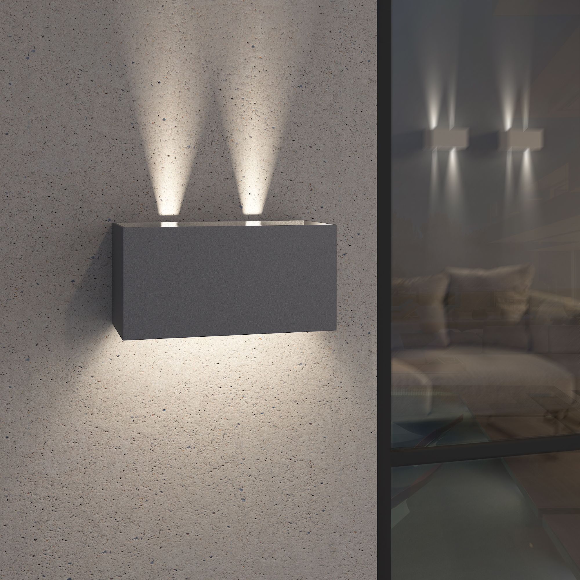 Уличный настенный светодиодный светильник WINNER DOUBLE LED IP54 35137/W серый Elektrostandard