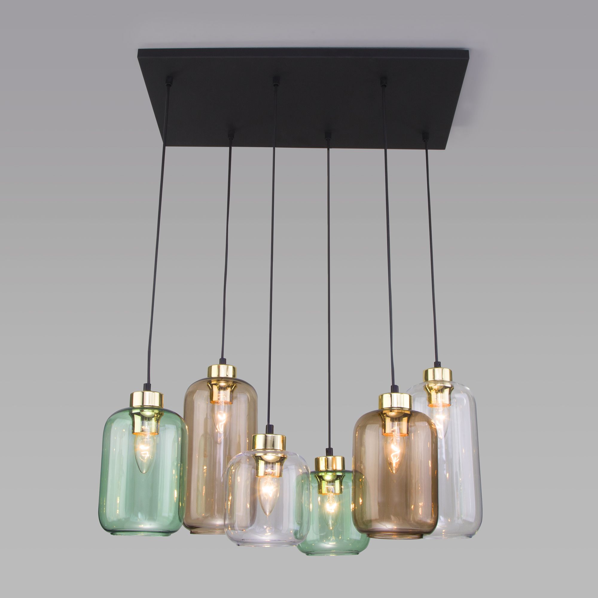 Подвесной светильник с плафонами 80*40*130 см, 6*E27, W,  TK Lighting Marco 3328, черный;золото