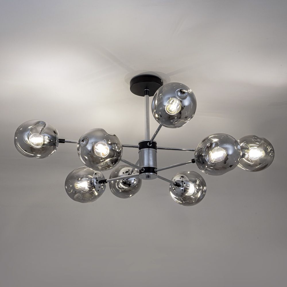 Светильник 91*91*41 см, Е 27 8x40W, Чёрный, Хром MODEMODERN MD.2695.8
