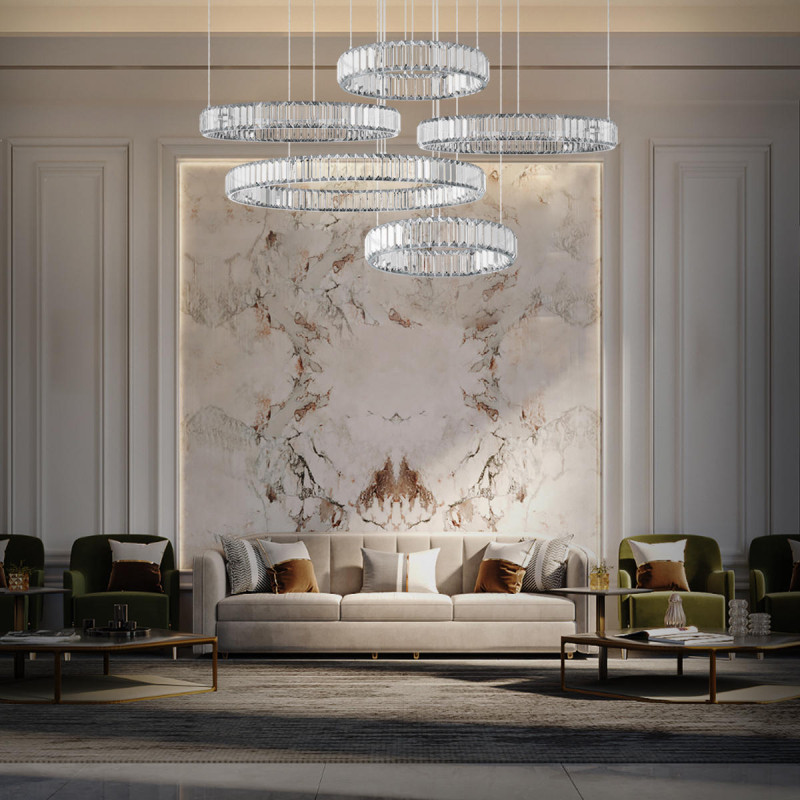 Подвесной светильник 100 см, 5*LED хром Loft It Crystal ring 10135/5 Chrome