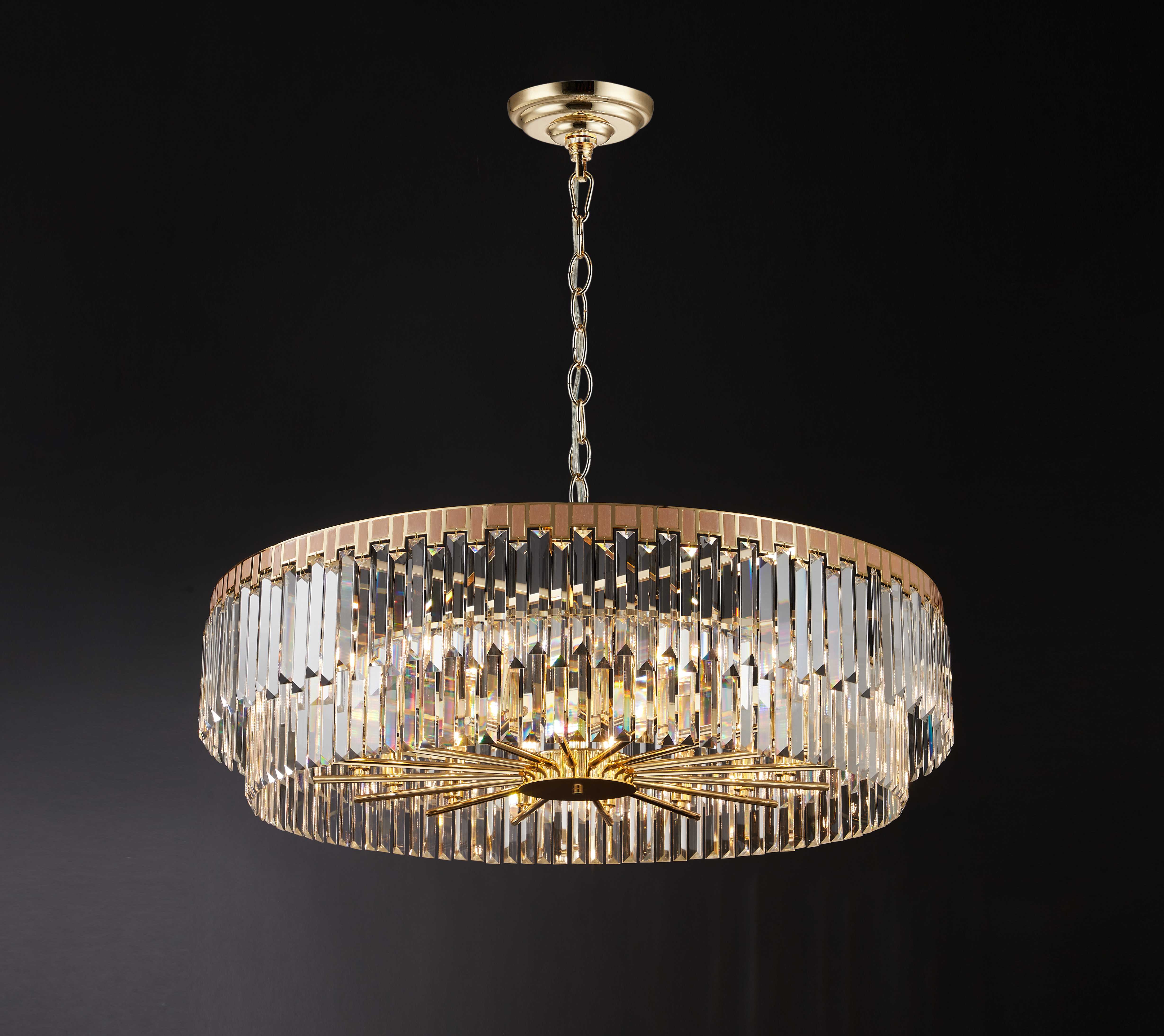 Люстра  800*280, 18*E14, 40W NewRgy Cristallo B6-D800 H-GOLD, Золото