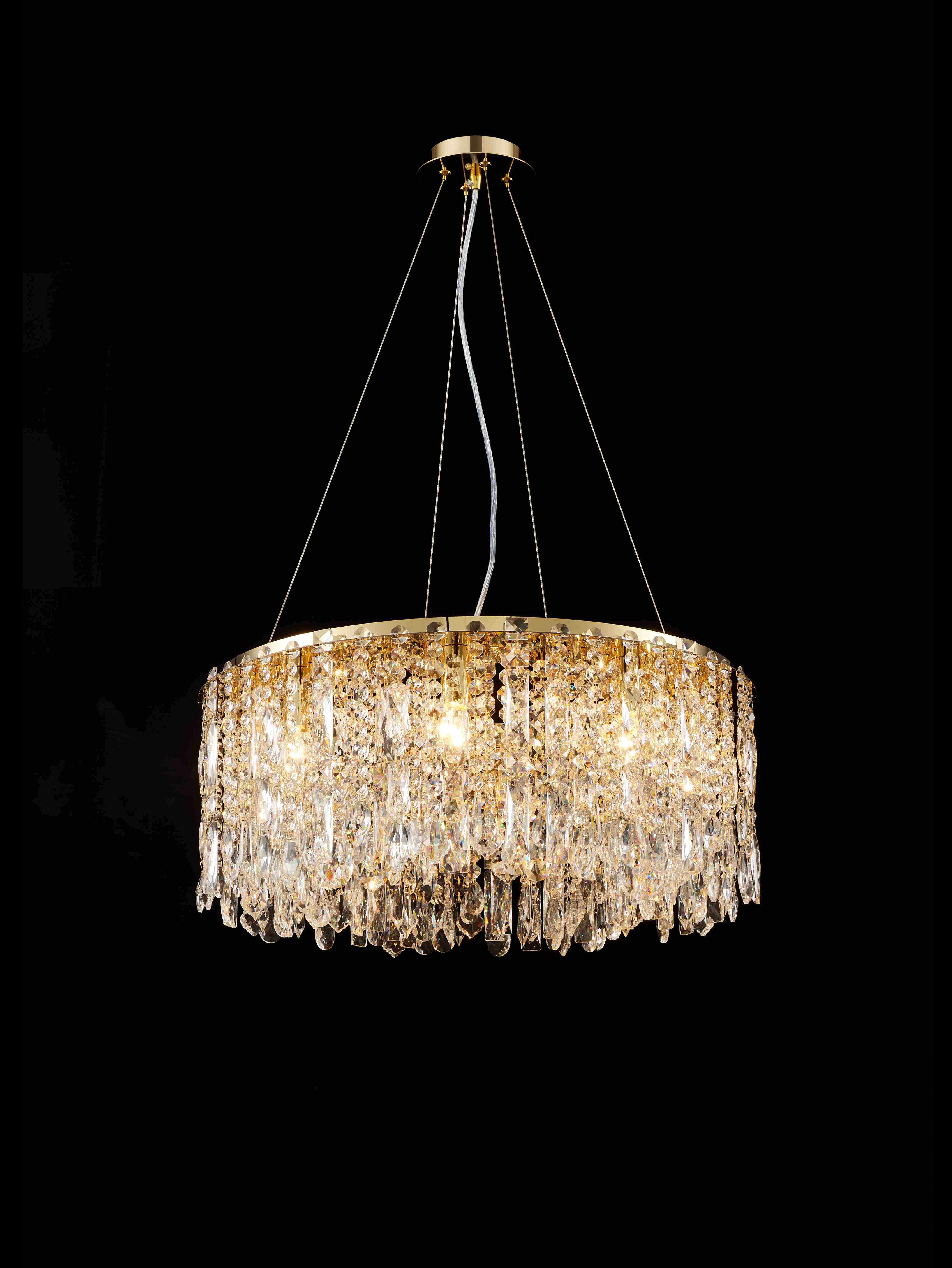 Люстра 600*250, 8*E14, 40W NewRgy Cristallo M30-ф600*H250 H GOLD, H GOLD