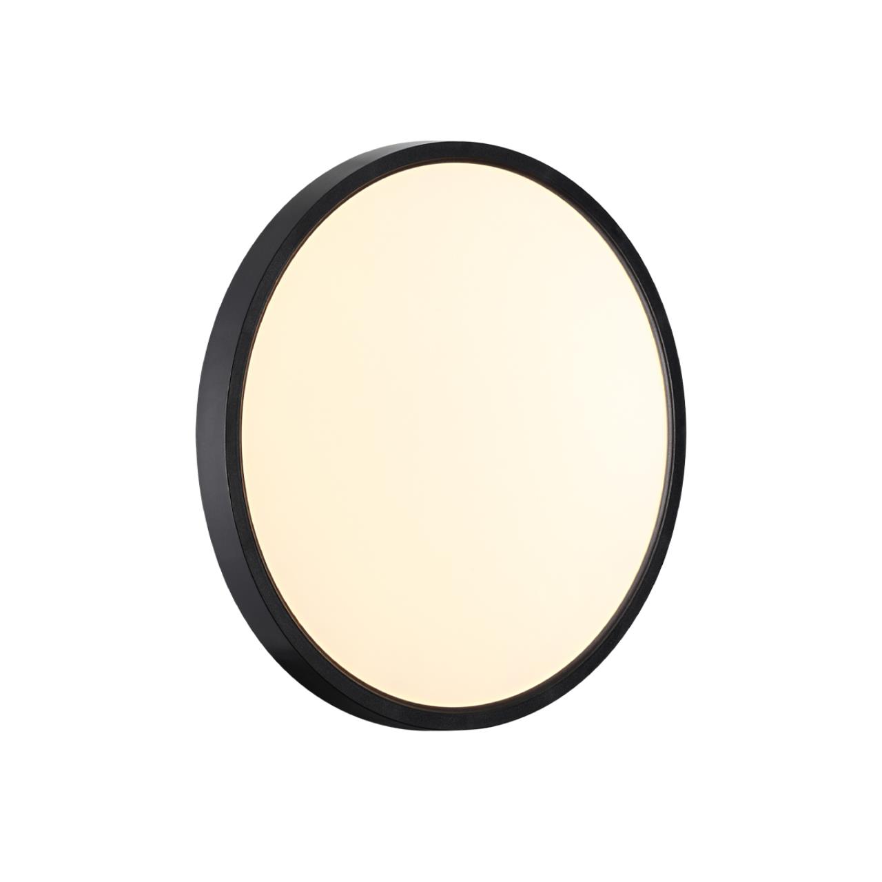 Cветильник 30*2,5 см, LED 24W, 3000/4000 К, IP40, белый/черный, пластик Sonex Alfa Black, 7660/24L