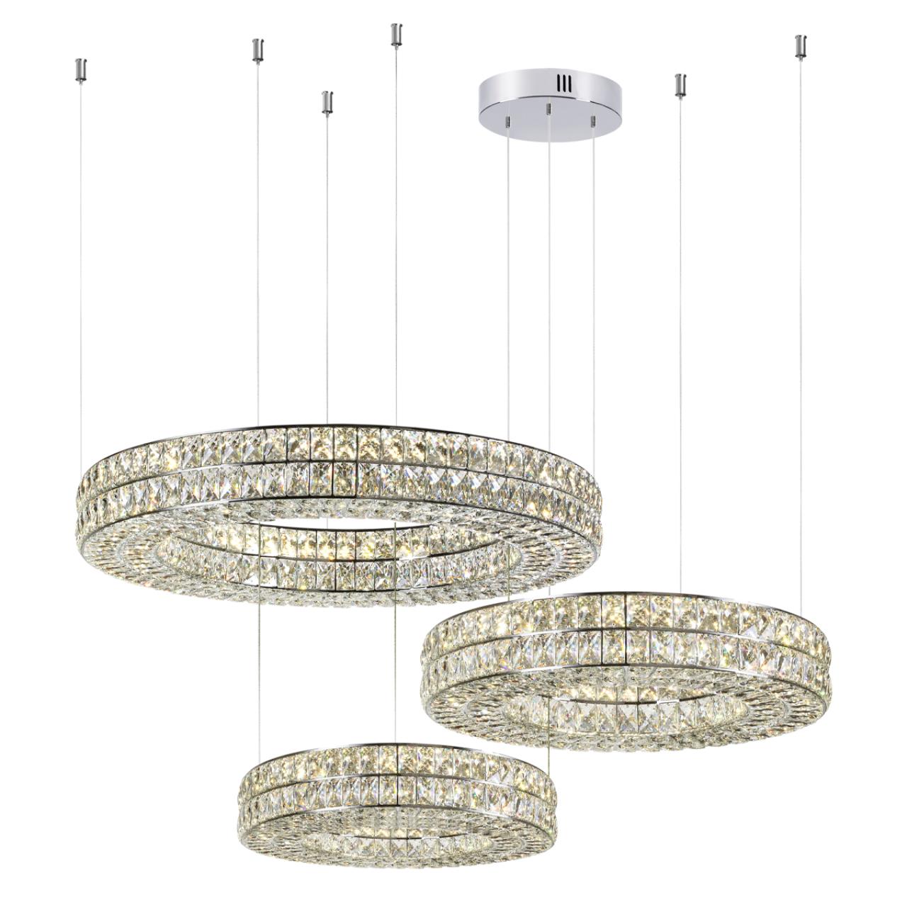 Люстра 60*60*120 см, 1 LED*52W, 4000 К, Odeon Light Panta, хром 4927/52L