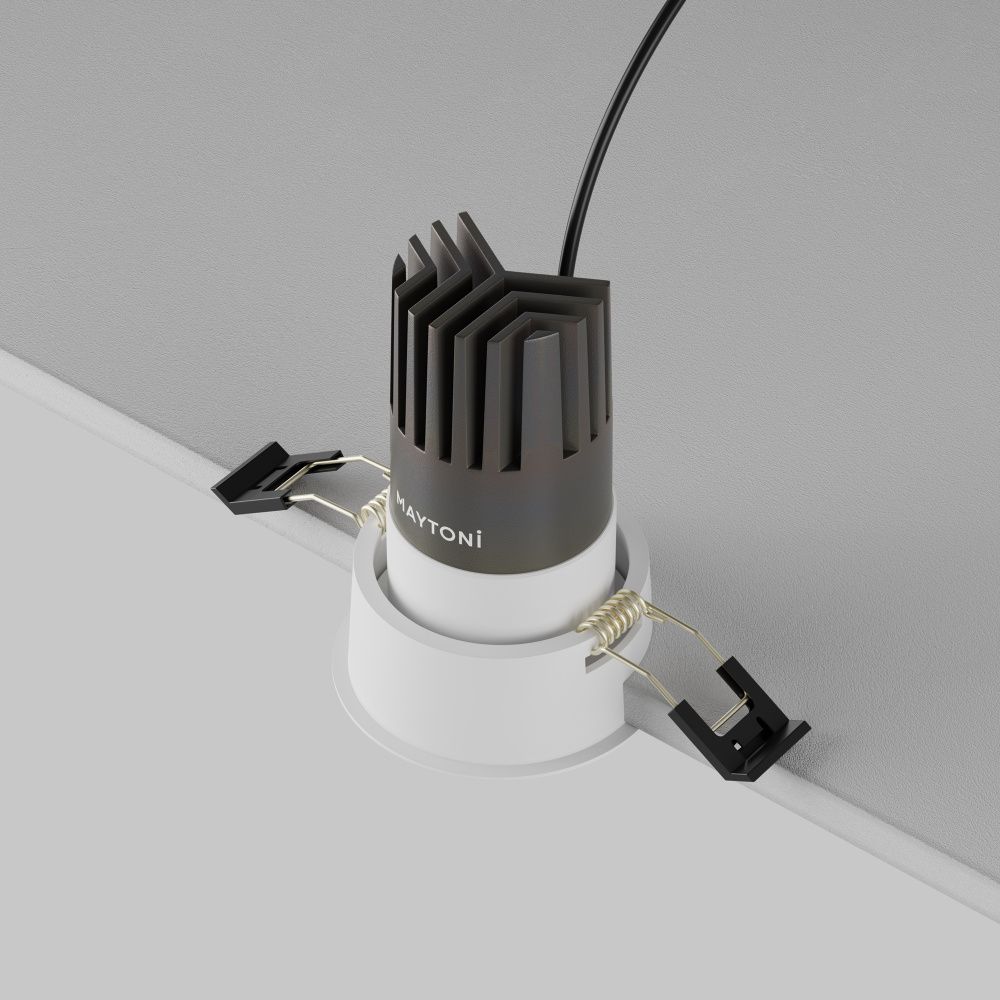 Встраиваемый светильник 7*10 см, вр 6 см, *LED*10W, 3000K, Maytoni Dip DL116-10W-3K-W, Белый