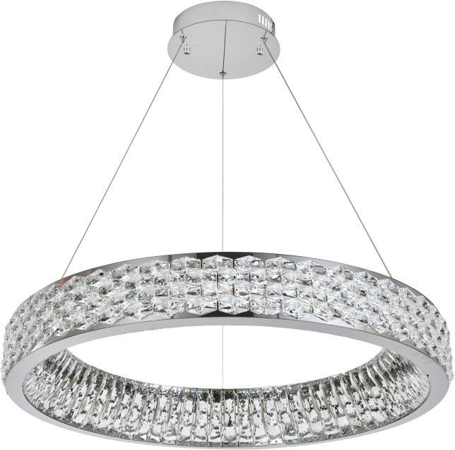 Люстра подвесная 80 см, 70W, 3000-6000K, Stilfort 4040/09/08P, хром