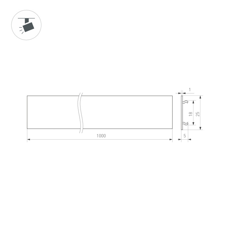 Экран для шинопровода Arlight 038359 100*2,6* см.