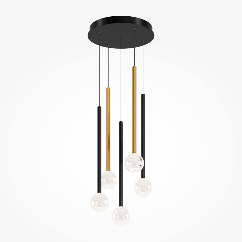 Каскадная люстра 36*36*360 см, LED*16W, 3000K, Maytoni Bubble Dream MOD383PL-L16BBS3K, черный