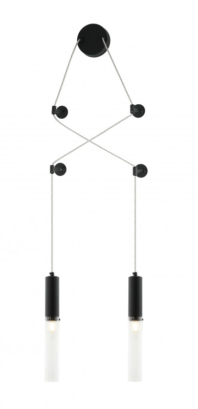 Светильник 15*60*53/150 см, 2*E14 40W Черный Stilfort Satori 2161/02/02WP