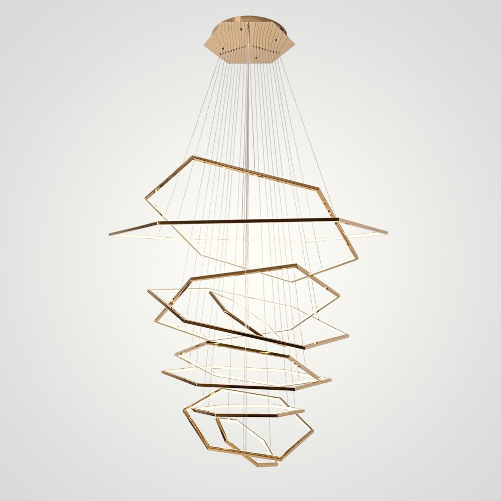Подвесная люстра Vesanto Cameron Design House D40+50+60+70+80+90+100+110+120+150 **500 см, 10*LED*100W, 4000K, ImperiumLoft 40.2477, Золотистый