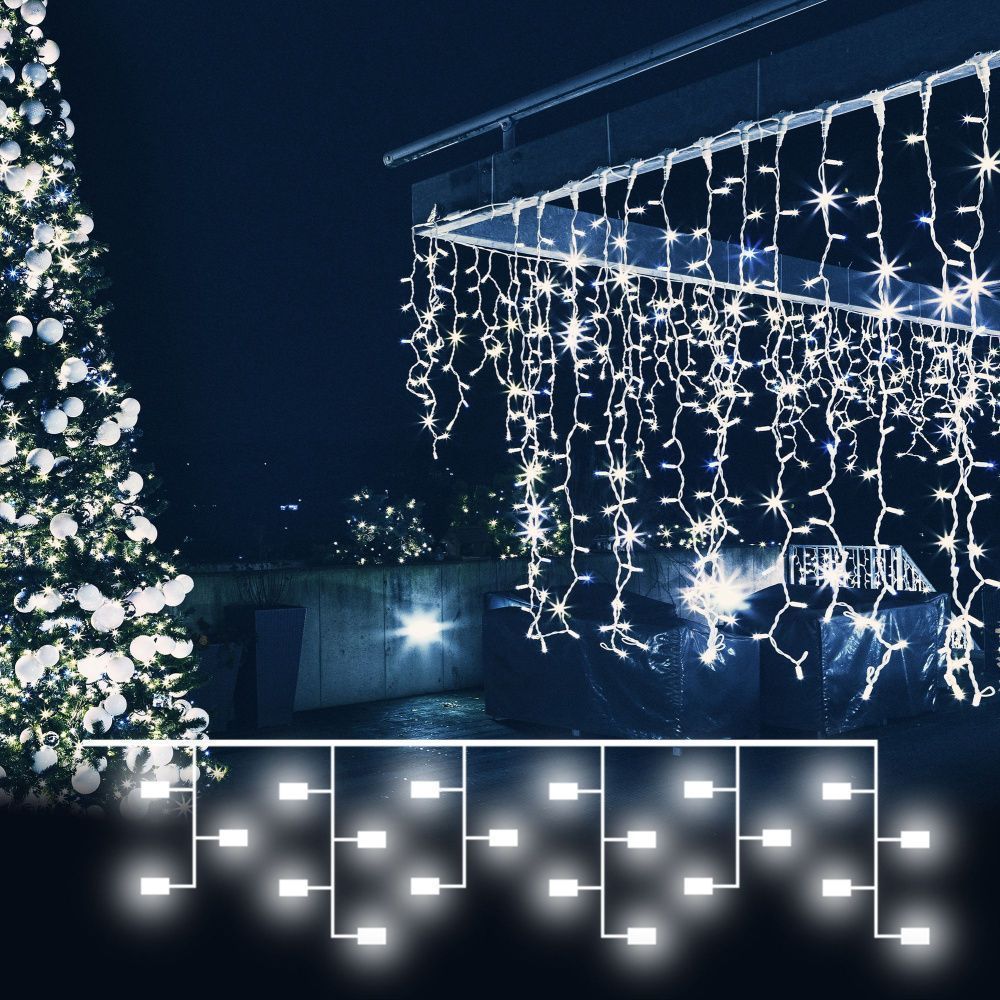 ПОДАРОК ПРИ ЗАКАЗЕ ОТ 20 000 руб - Новогодняя гирлянда занавес белый 1,5*1м IP20 200-001 белый