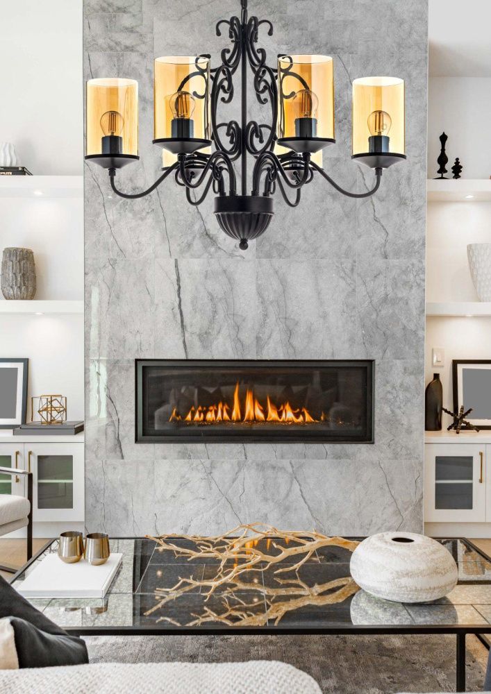 Люстра *60*120 см, 6*E27*60W, Arti Lampadari Gardena Gardena E 1.1.6 B, Черный