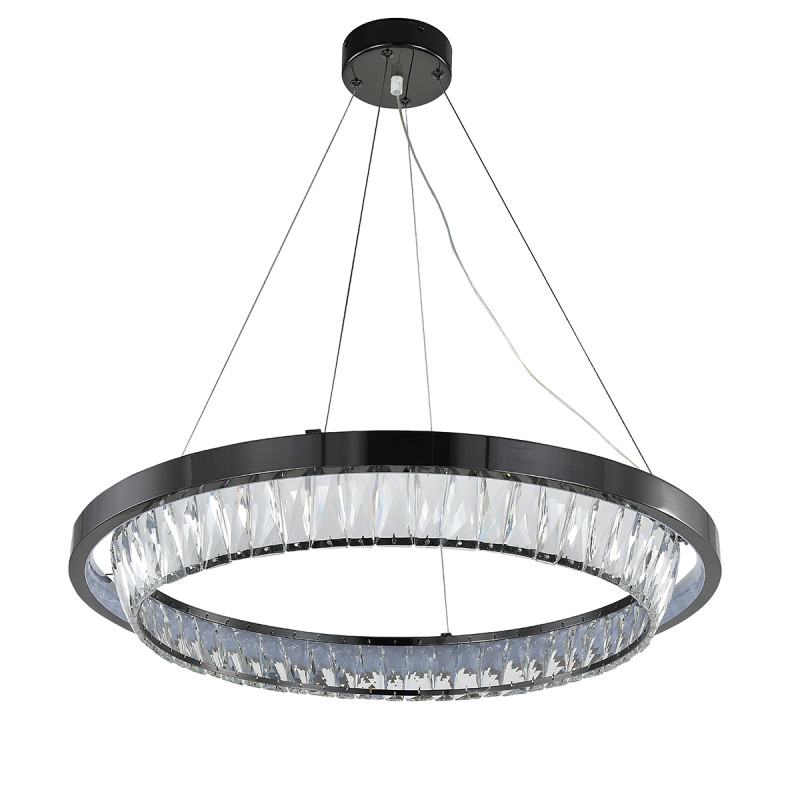 Подвесная люстра 60 см, 73W, 3000-6000K, Indigo Riva 12045/1P Black V000103L, черный, 12045/1P Black