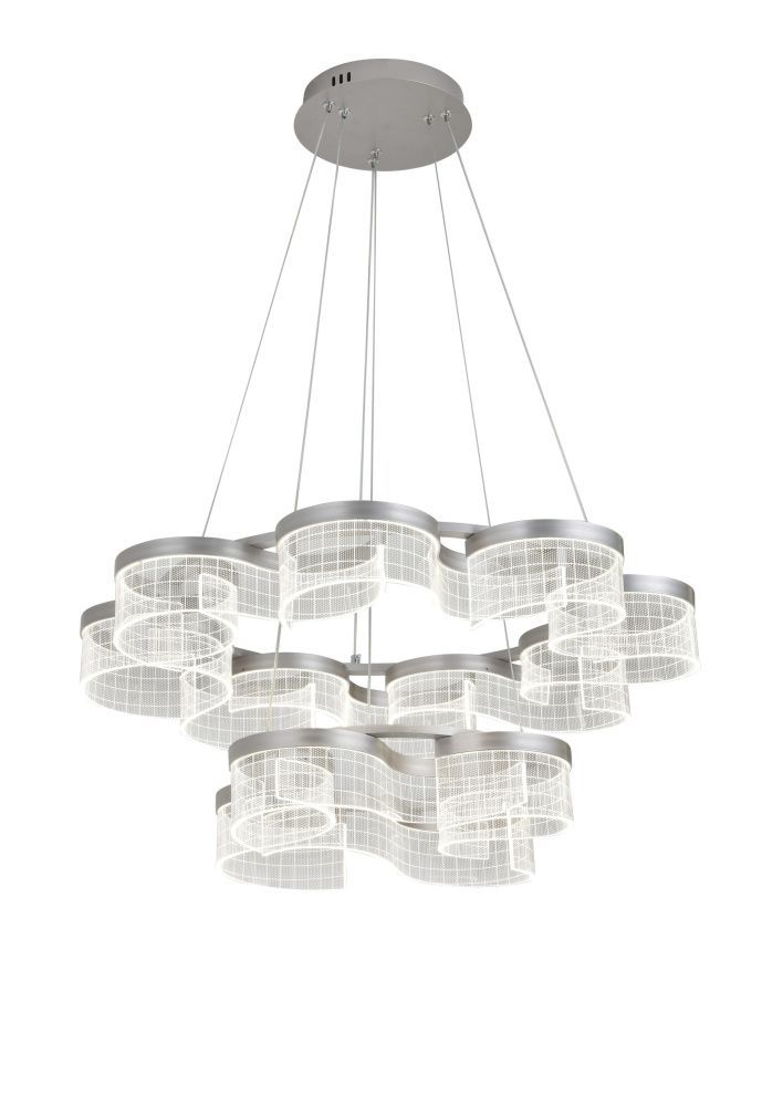 Люстра Ø700 (450) x H1200, мм, 72W 3000-6500K, BRUSHED GREY (МАТОВО-СЕРЫЙ) NewRgy 3451/8+4 BRUSHED GOLD