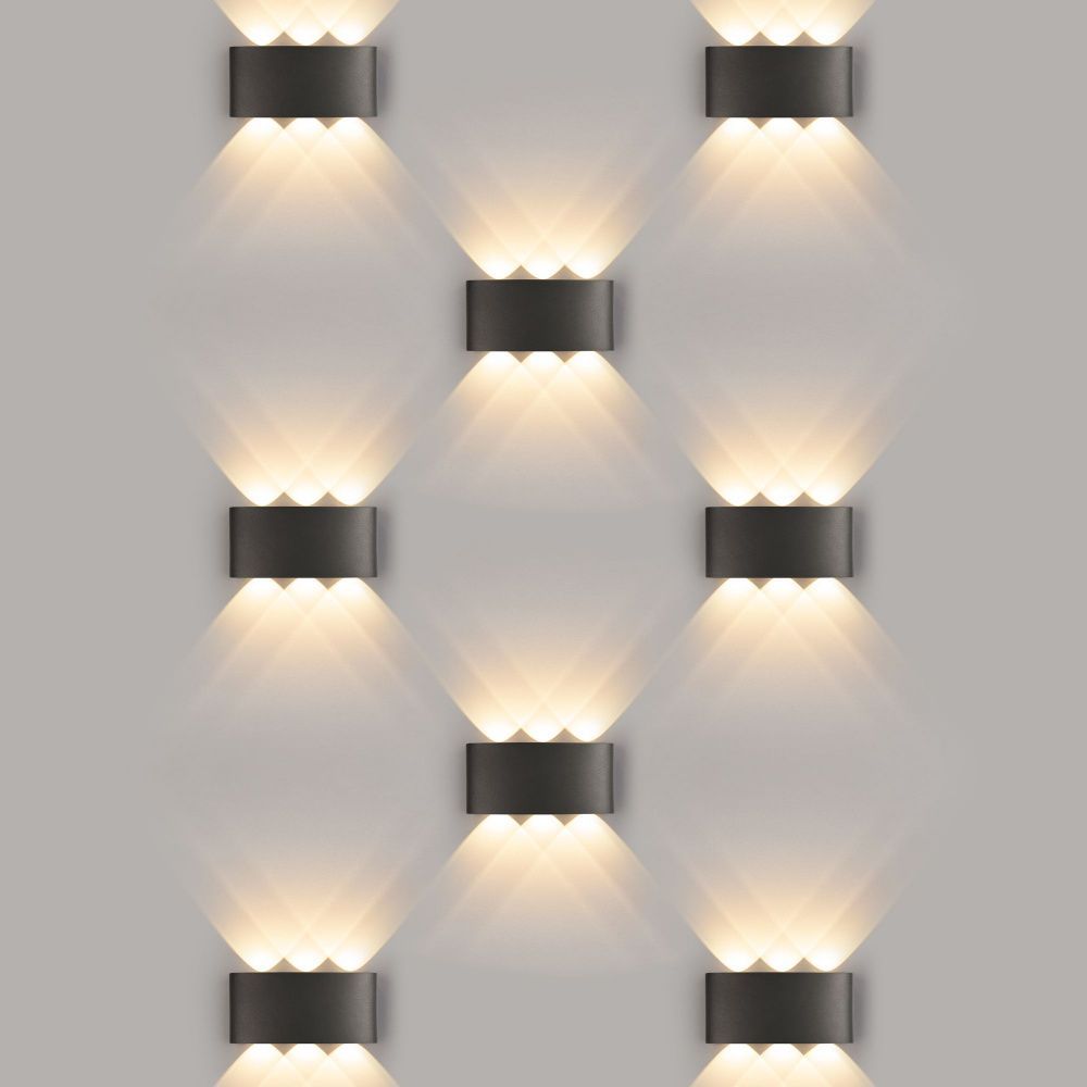 Уличный настенный светодиодный светильник 1551 TECHNO LED TWINKY TRIO черный 1551 TECHNO LED черный Elektrostandard