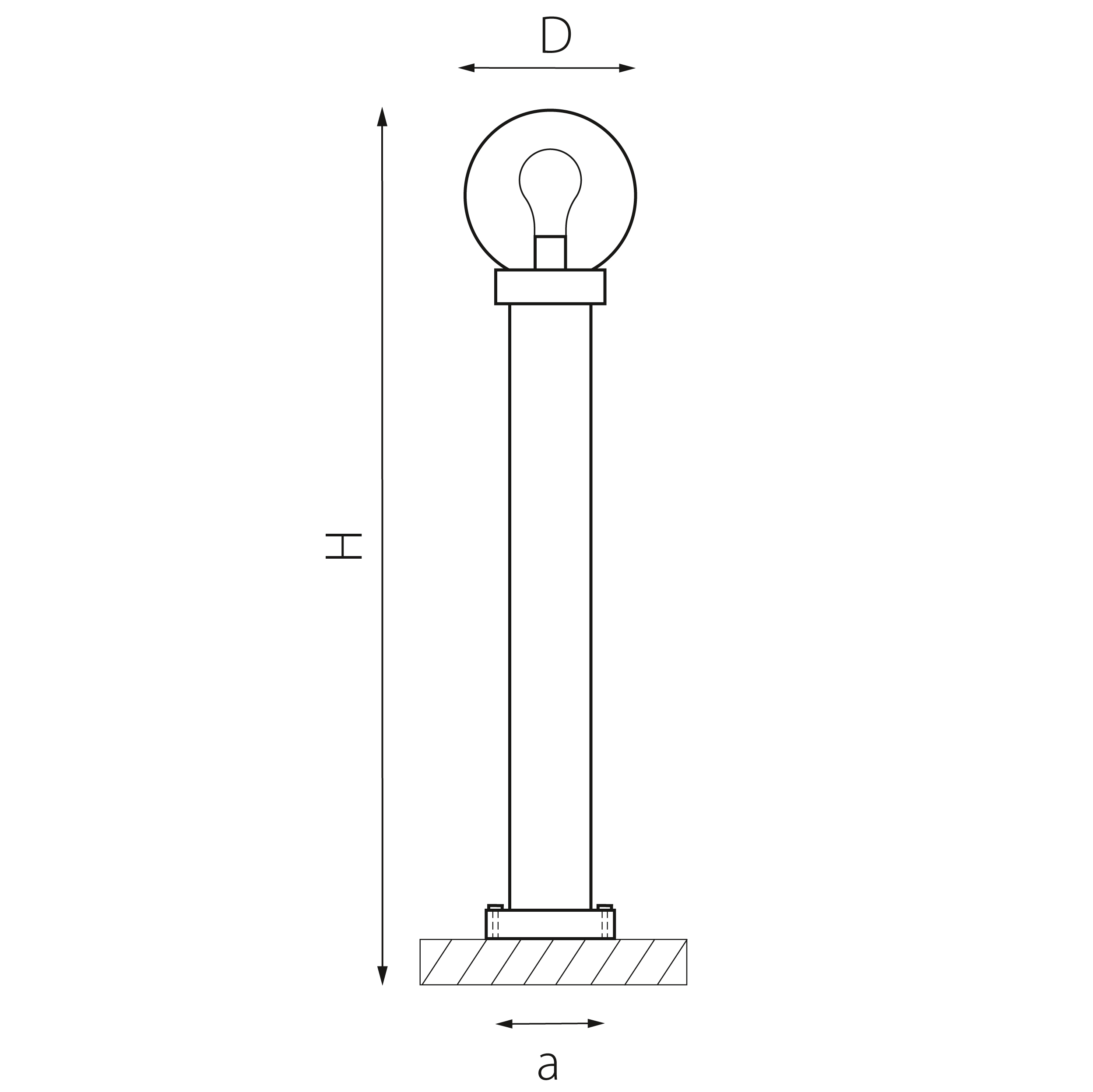 Светильник уличный 20*97,5 см, 1*E27*10W Lightstar Bolla 373710 черный
