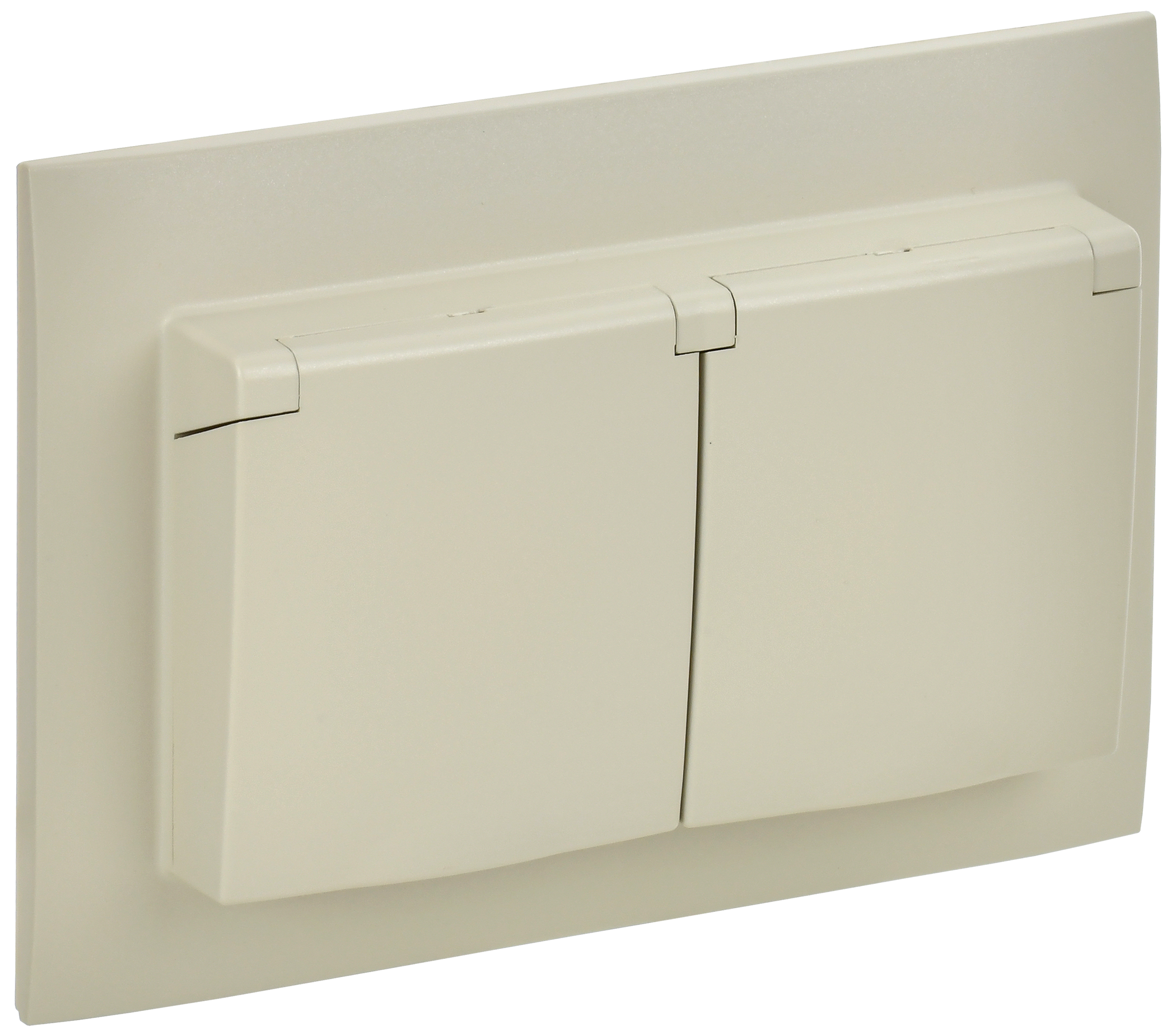 SKANDY Розетка 2-я с кр. 16А в сб IP44 SK-R12B беж. IEK, SK-R26-16-44-K10-F