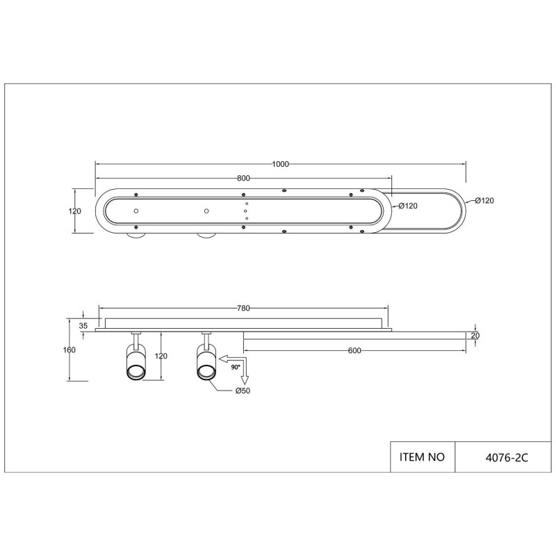 Cветильник Favourite Planar 4076-2C, L1000*W120*H160