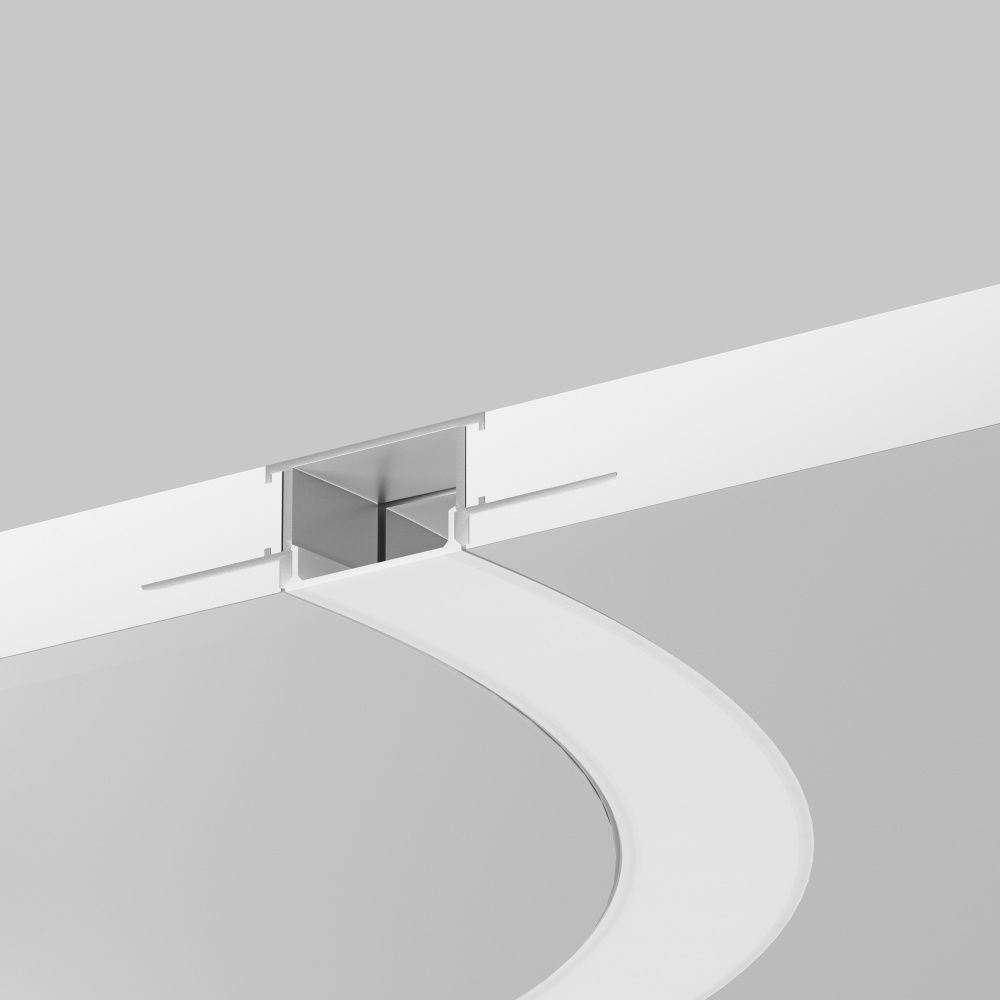 Алюминиевый профиль встраиваемый с боковым изгибом Maytoni Led Strip Встраиваемый со скрытым фланцем профиль Серебро 636003