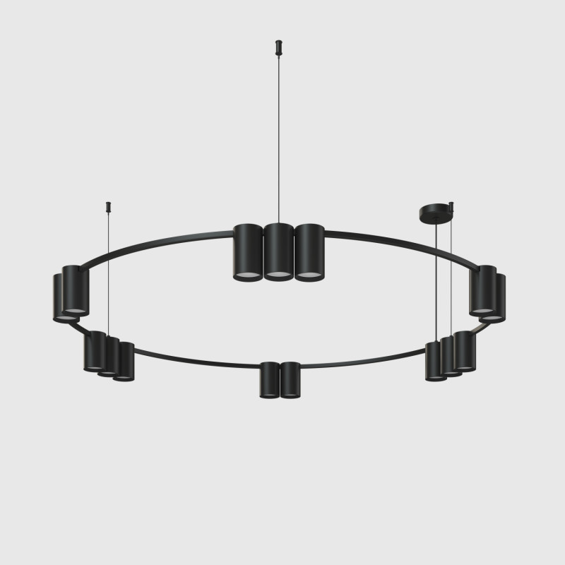 Подвесной светильник 100*208,9 см, 15*GU10, 225W, Denkirs Orbit DK4067-BK черный