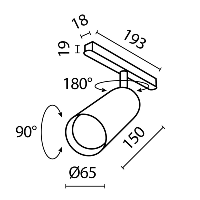 Светильник 7 см, 20W, 4000K, Technical Exility TR032-2-20W4K-S-W, белый