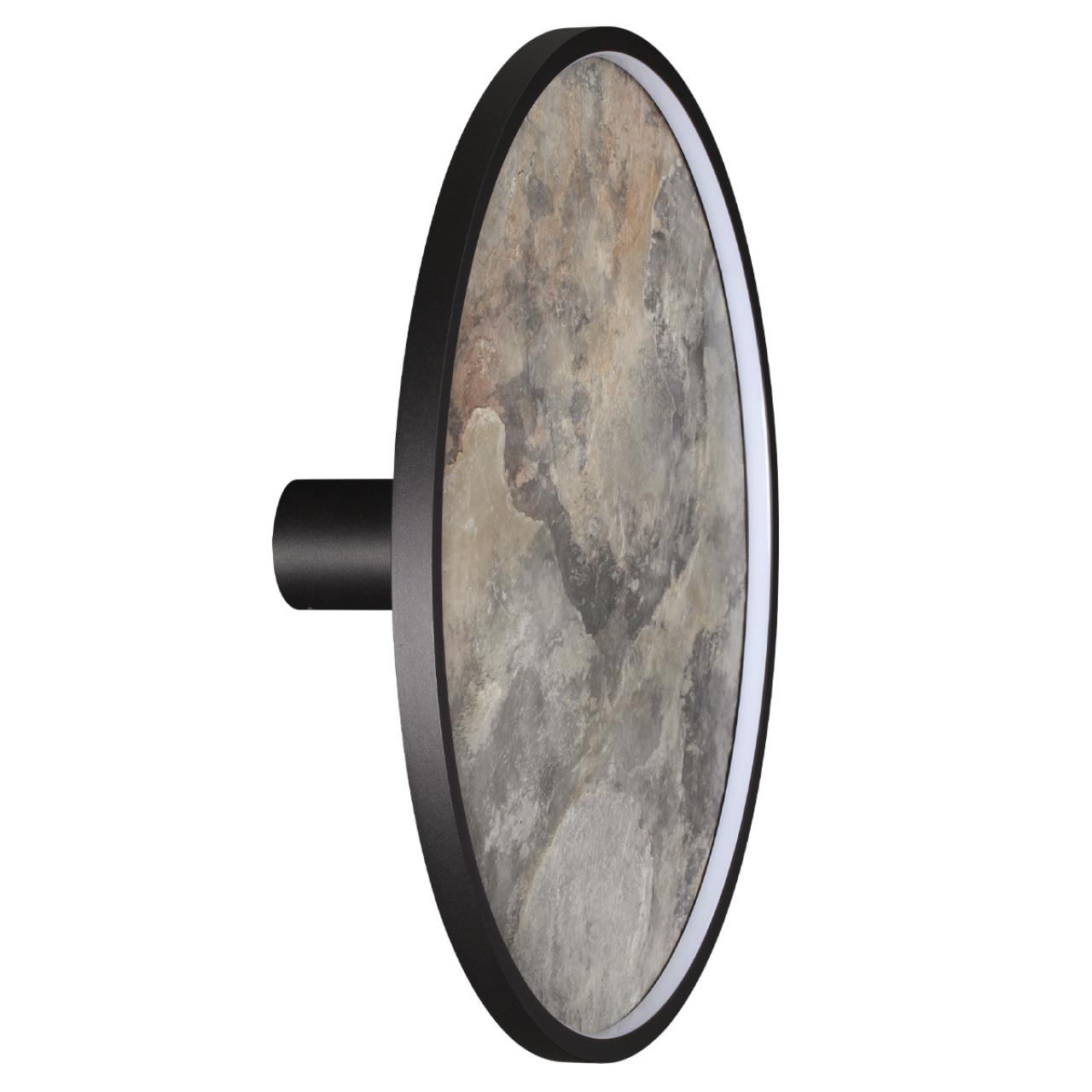 Настенно-потолочный светильник 51*16 см, LED 1*45W, 3000 К, Odeon Light Stoflake 5078/45L, матовый черный/серо-бежевый