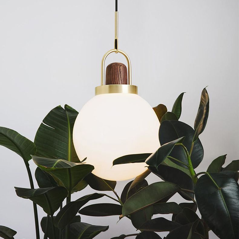 Подвесной светильник Arc Globe Полусфера D30 30*30*250 см, 1*E27*60W, ImperiumLoft 101295-26, Латунь, Дерево