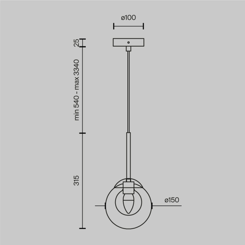 Подвесной светильник 15*54*334 см, 1 G9*20W Basic form MOD521PL-01G1 Maytoni, Золото
