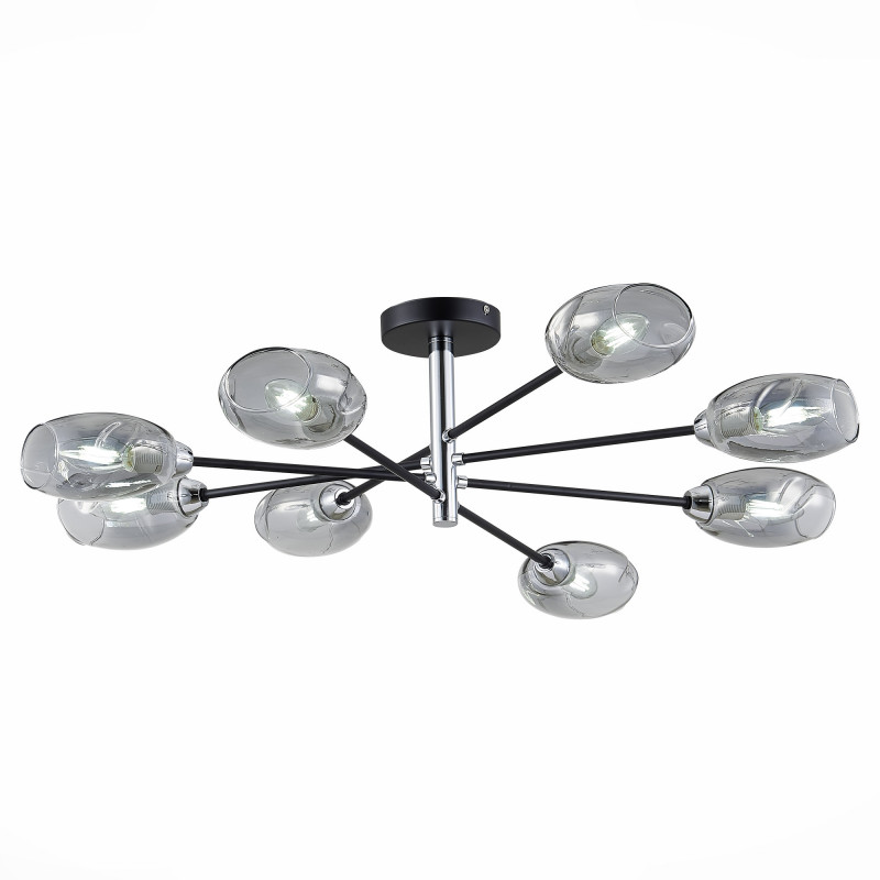 Люстра потолочная 84 см,  EVOLUCE GLOA SLE155512-08 Черный, Хром