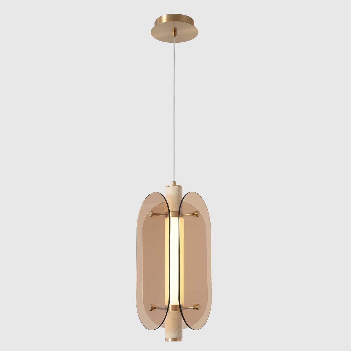 Подвесной светильник 16 см, 18W, 4000K, Crystal Lux AMARILLO SP18W LED BRASS, латунь
