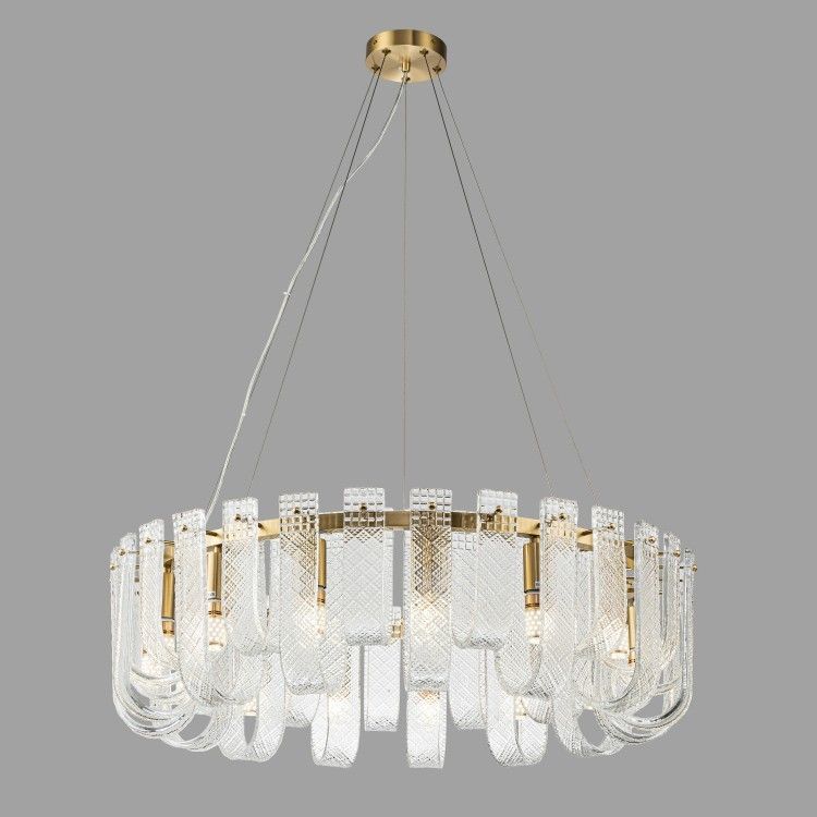 Подвесной светильник 80*26-146 см, 14*E14*60W, Belfast Severn 6601-800 BR CL, Латунь