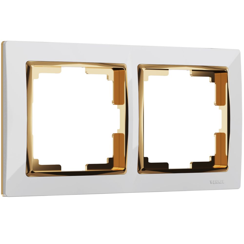 Рамка на 2 поста (белый/золото) W0021933 Werkel 4690389160790