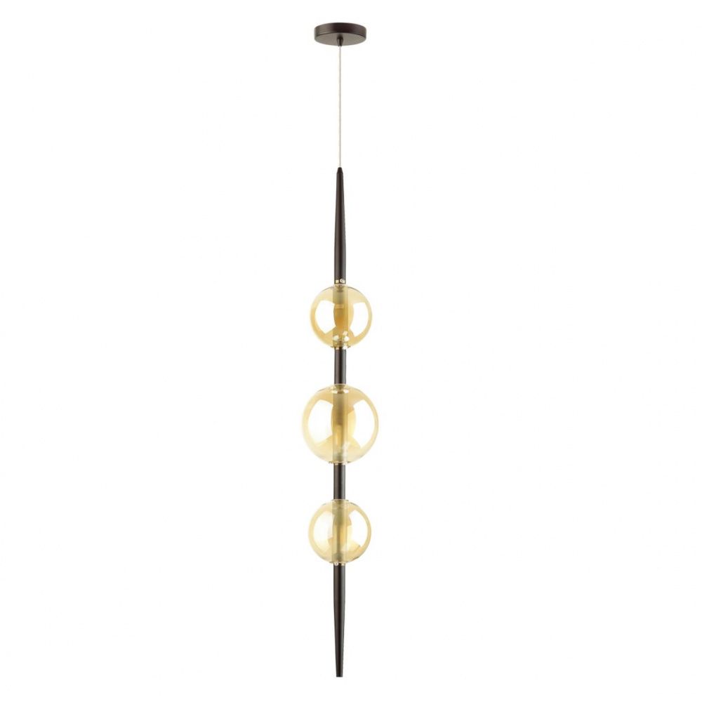Подвесной светильник диаметр 15 см Odeon Light Lazia 4684/3, черный-янтарный