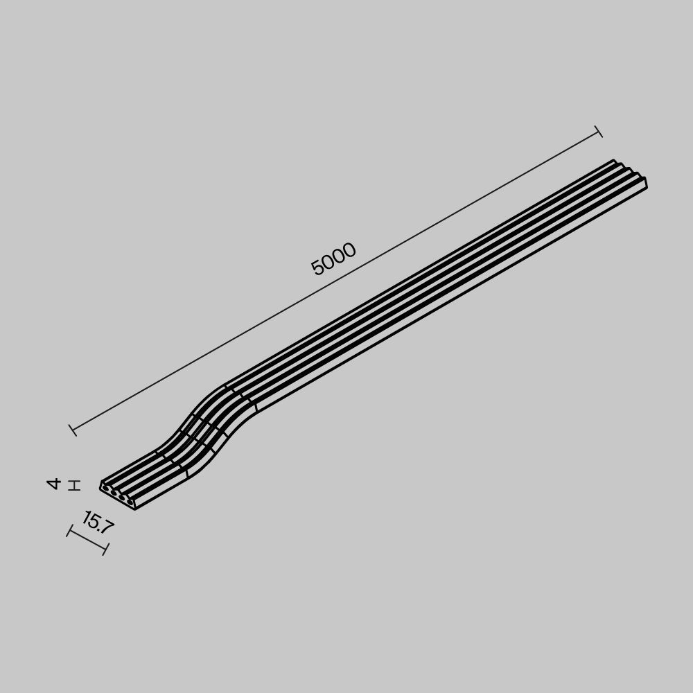 Токоведущая лента 500 см, Maytoni Exility IP O-TR002-PW-5M, черный