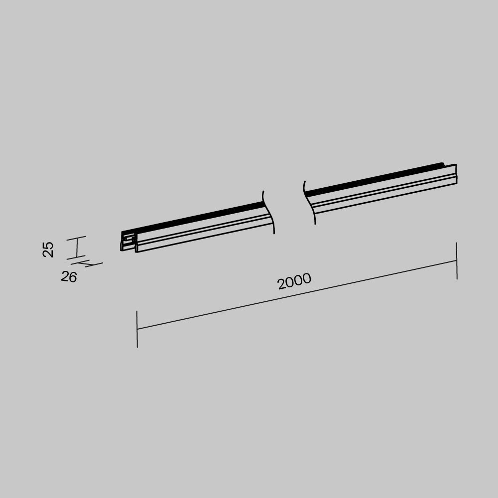 Профиль для уличной трековой системы 200 см, Maytoni Elasity IP O-TR001-P-W2M, белый