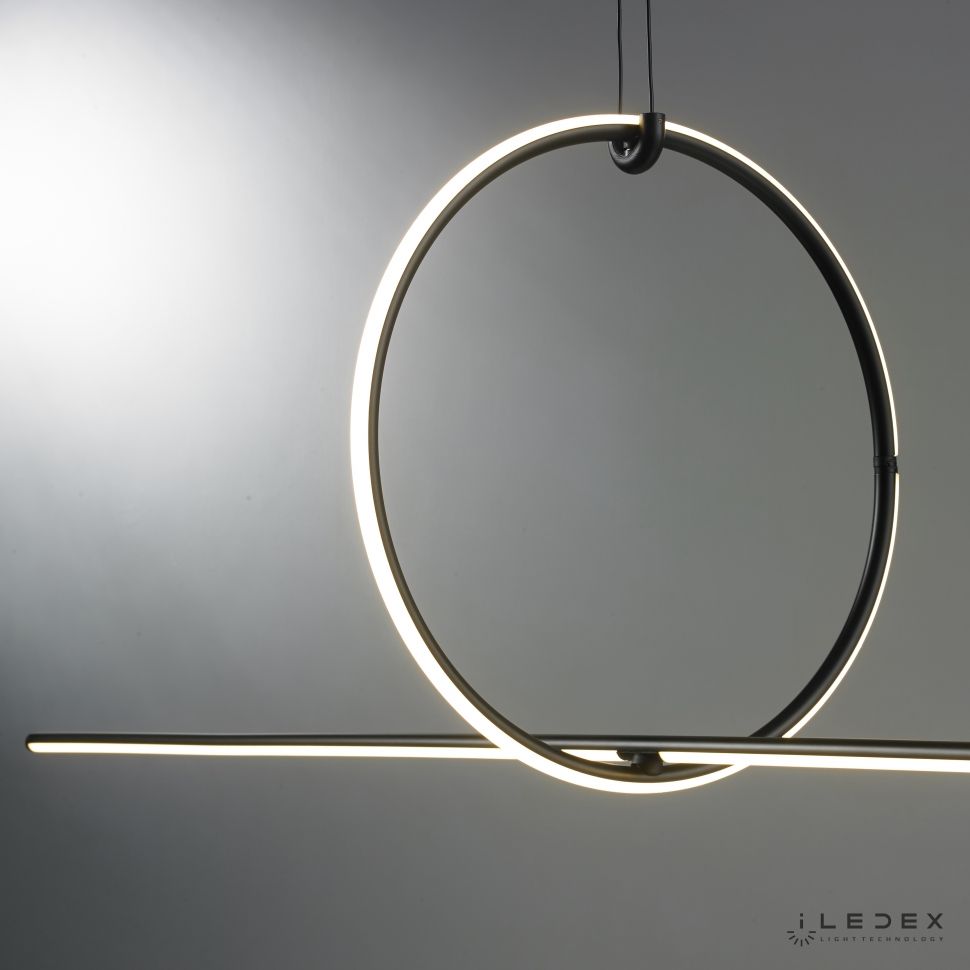 Подвесной светильник 170*40-140 см, LED*35W, 3000K, iLedex Zoom 10339P/A2-35W-3000K BK-WH, Черный