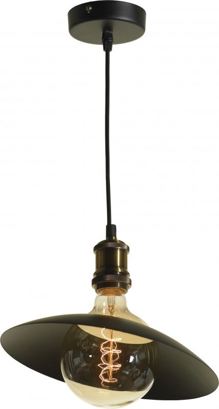 Светильник подвесной Lussole LOFT LSP-9670 чёрный/бронза Е27 диаметр 28 см