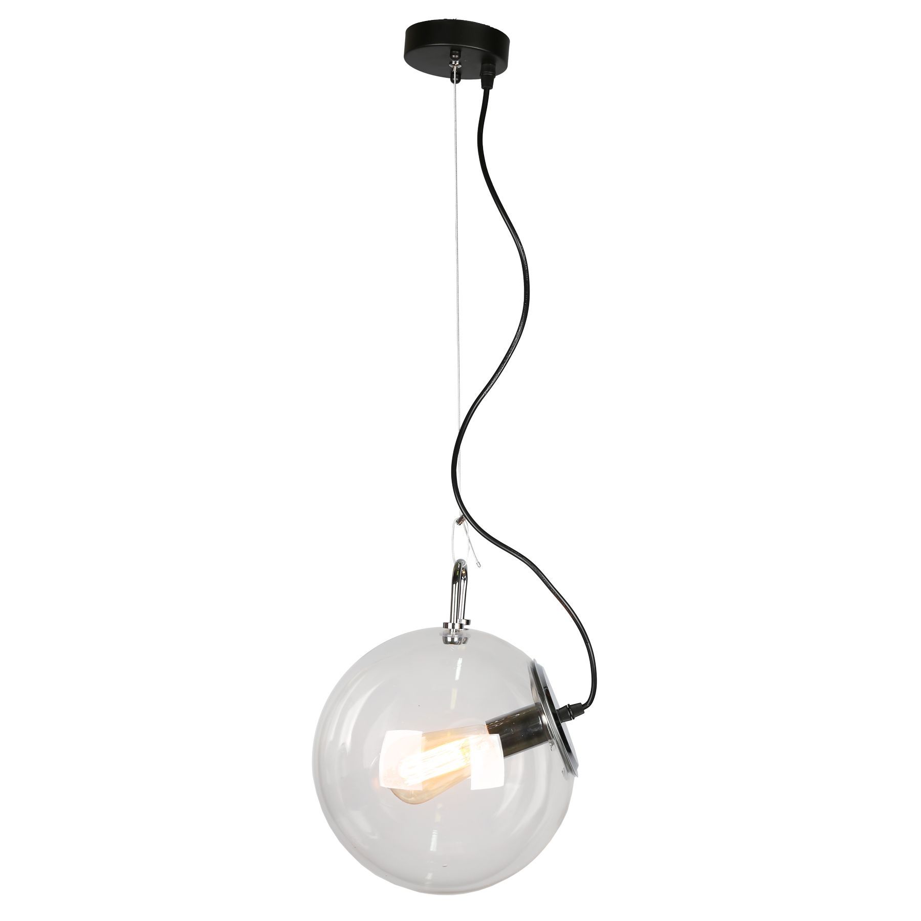 Подвесной светильник Omnilux Patrizia OML-91406-01, диаметр 25 см, чёрный