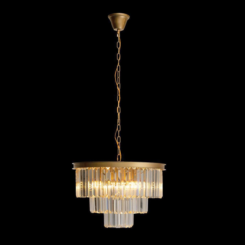 Подвесная люстра Loft IT Prism Clear 10019/500C, диаметр 50 см, золото